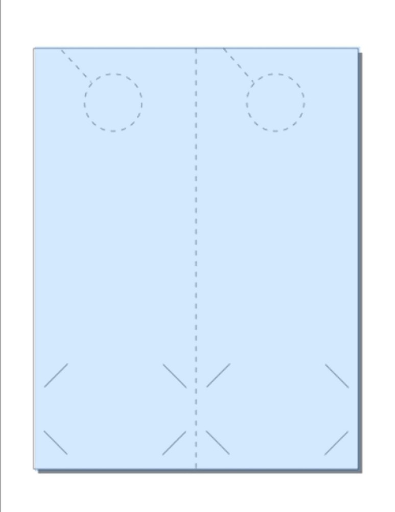 Customizable Blank Door Hangers for Business Cards - 250 Blue Vellum Sheets, 2-Up on 8.5x11