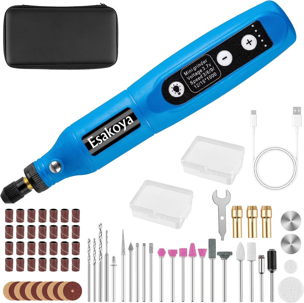 Cordless Rotary Tool, 5-Speed Mini Rotary Tool Kit with 75 Accessories, Multi-Pu