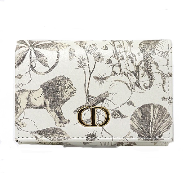 Christian Dior Caro Glycine White Leather Wallet S5132 250529
