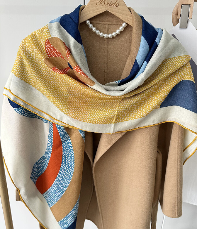 70% Cashmere 30% Silk Anime Pony Bandana Scarf Shawl 130X130cm