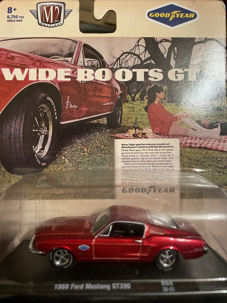2020 M2 MACHINES 1968 FORD MUSTANG GT390 GOOD YEAR AUTO DRIVERS R68 20-25 1:64
