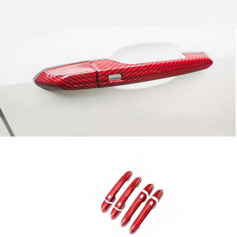 Upgrade Your Cadillac ATS, XT4, XT5, XT6, CT6, or XTS with Red Side Door Handle Cover Trim in Durable Carbon Fiber