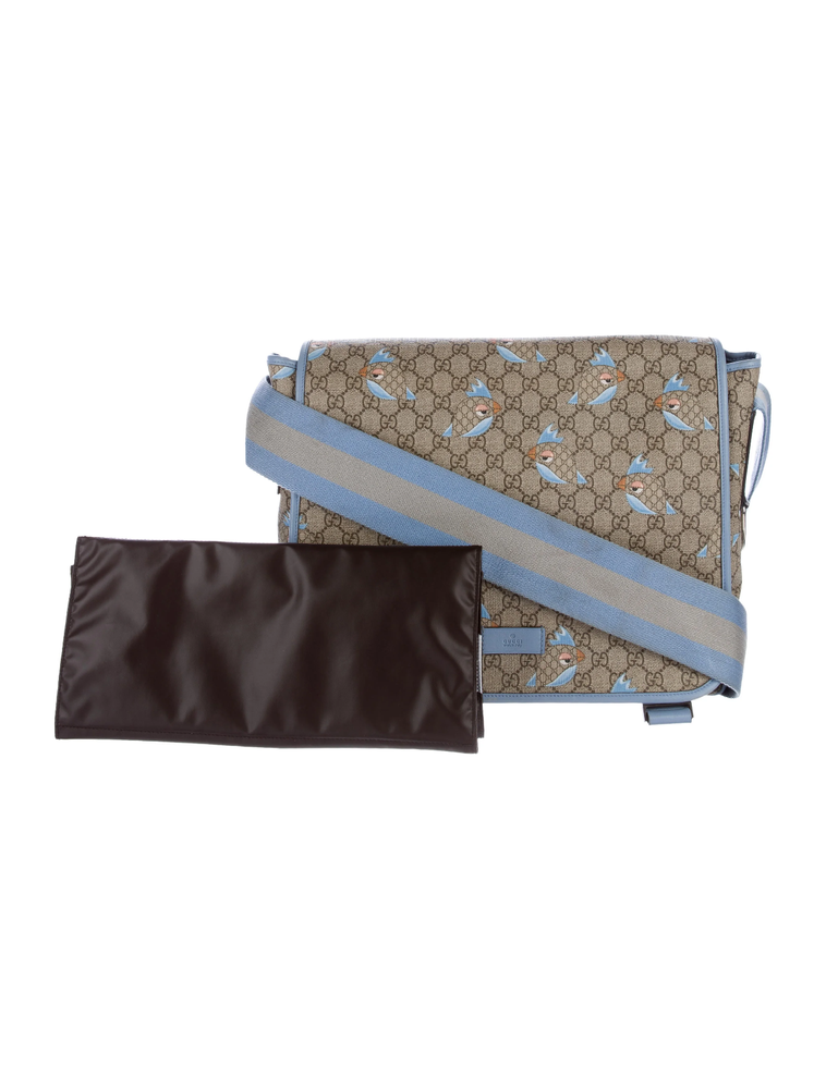 Gucci GG Supreme Zoo Birds Diaper Bag - Brown - GUC142533