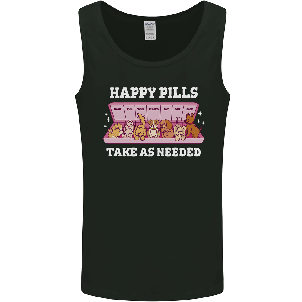 Happy Pills Antidepressants Dogs Mens Vest Tank Top