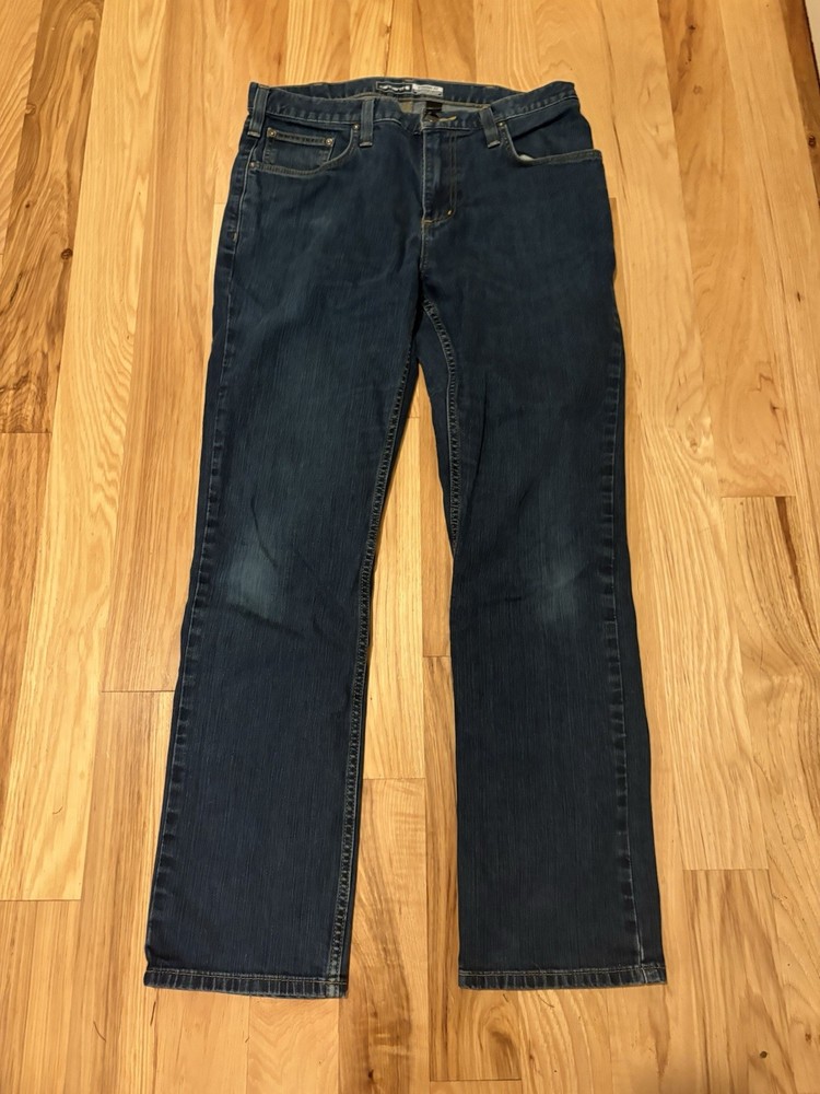 Carhartt Jeans Mens 34X32 Straight Leg Regular Fit Rugged Flex Blue