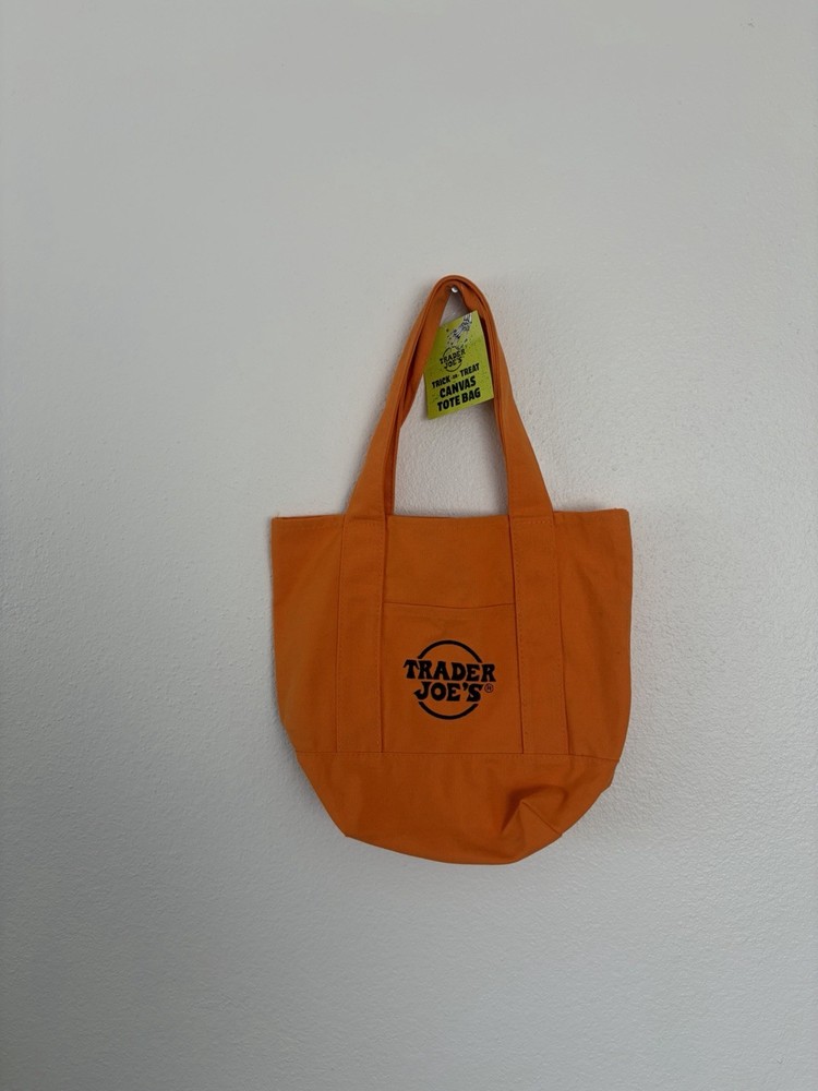 Trader Joe’s Orange Canvas Halloween Mini Tote Bag New With Tags