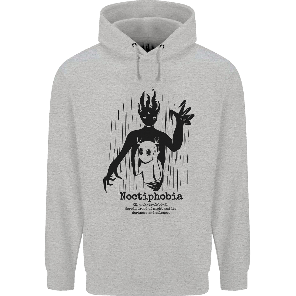 Noctiphobia Phobia of Night Halloween Mens 80% Cotton Hoodie
