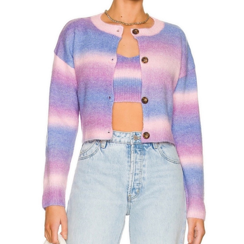 Revolve Lovers & Friends Kaylani Sweater Set in Pink & Purple Size XS NWT