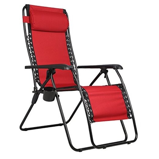 XL Padded Red Oversized Zero Gravity Recliner with Mesh Back