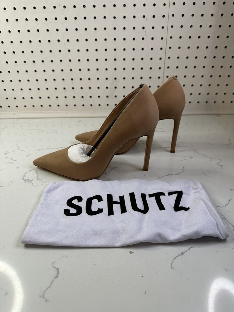 SCHUTZ Women's Lou  Pointed Toe Pump Heels - 7.5 - New w/ Defects Honey Beige