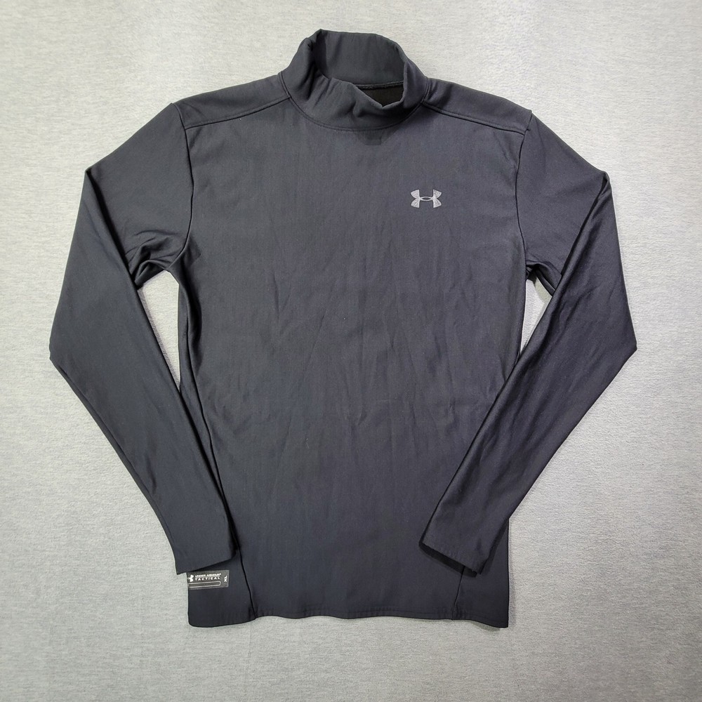 Under Armour Shirt Mens XL Black Solid Tactical Compression Stretch Mock Neck