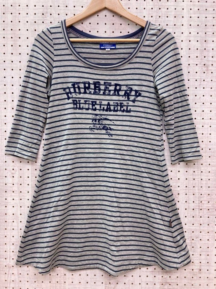Burberry Striped T-shirt dress Woman Fashion from Japan