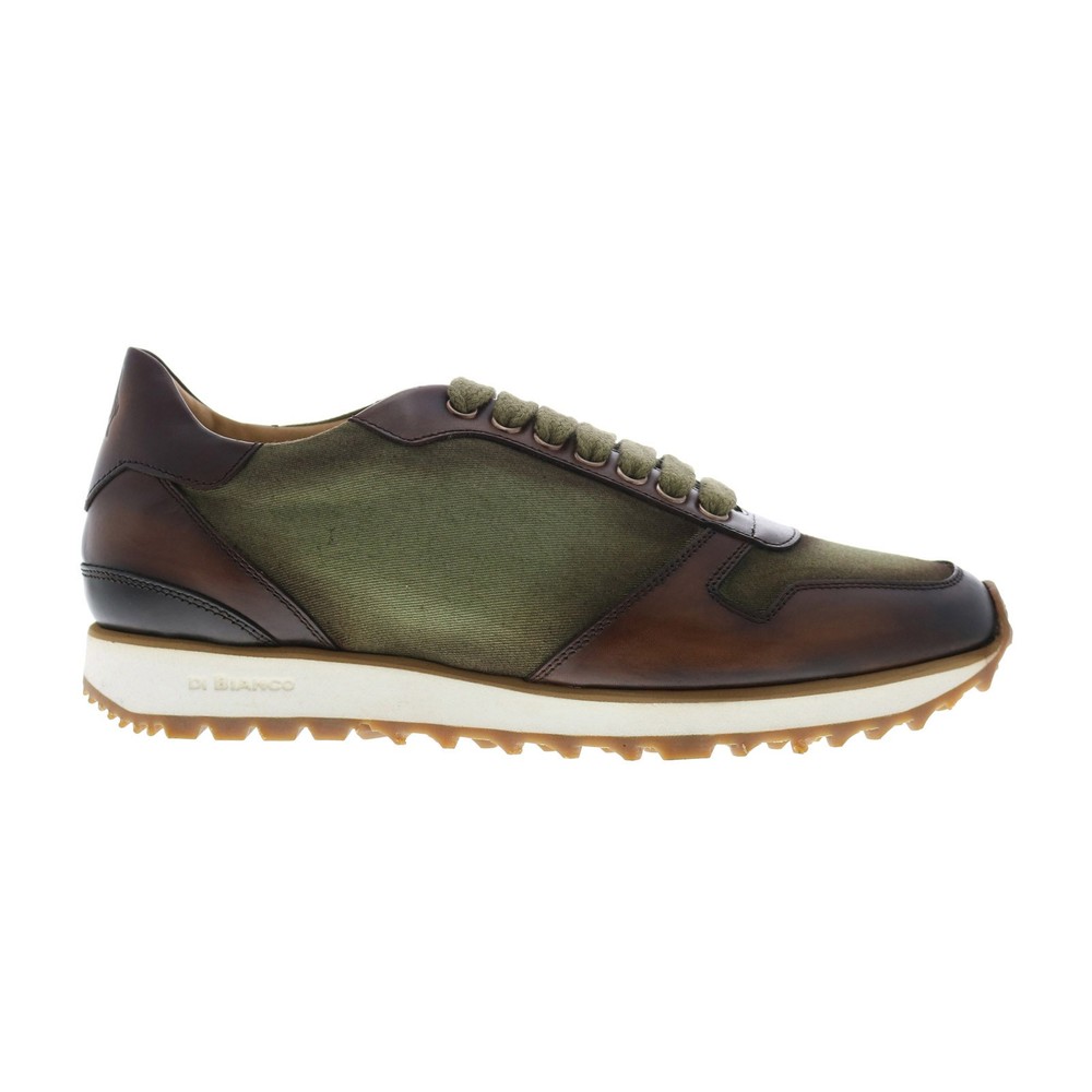 Di Bianco Roma Deco Gabardine SB308 Mens Green Lifestyle Sneakers Shoes