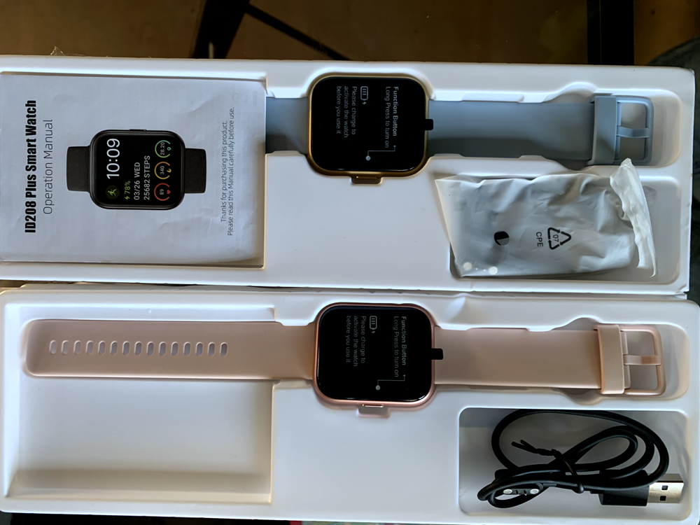 Veryfit ID208 Plus, Smart Watch (Call Receive/Dial), Alexa Built-in,blue W208