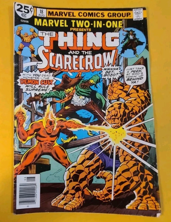 MARVEL TWO-IN-ONE # 18  -THING & THE SCARECROW-THE DEMON CULT WILL RULE Comic