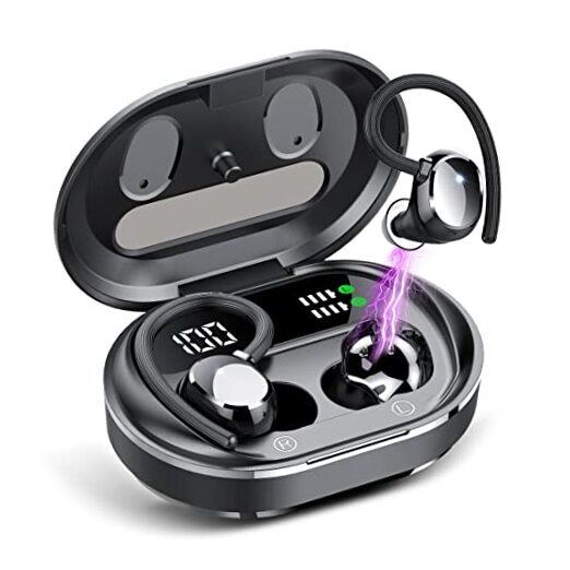 Wireless Earbuds, 2023 New Ultralight Sport Bluetooth 5.3 Headphones In Black