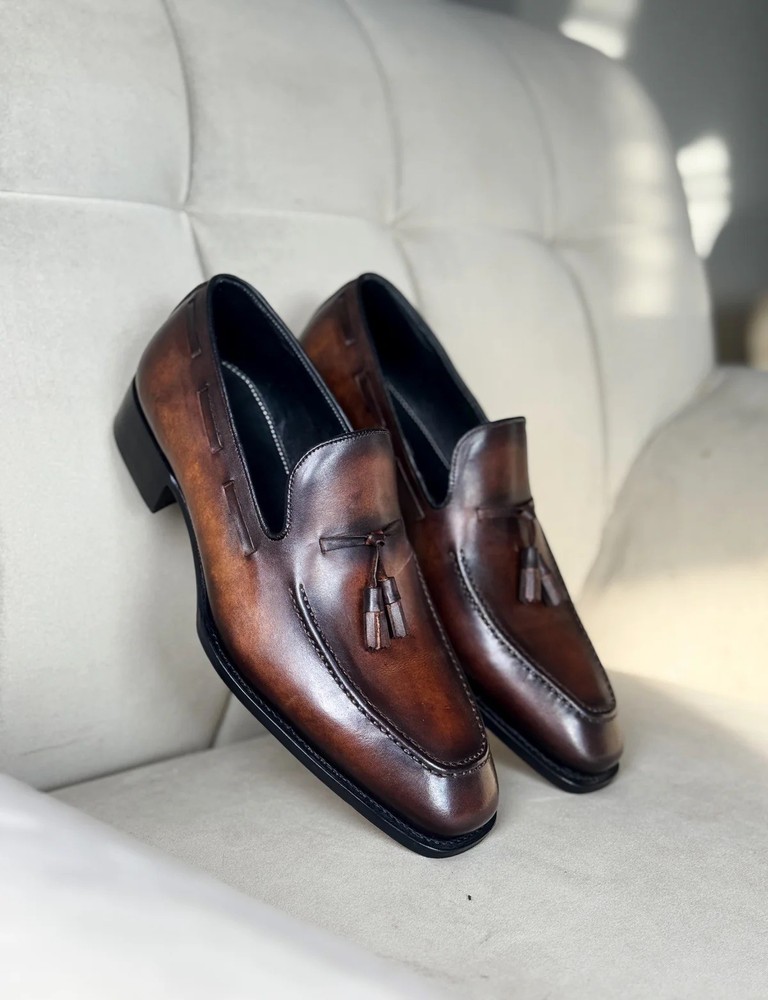 Mezlan Gables Chestnut brown  tassel Loafers Men's Shoes