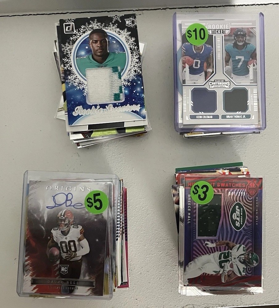 🔥🔥 Amazing 250+ Card Lot All Football Inserts And Rookies. 10 Autos/mem 🔥🔥