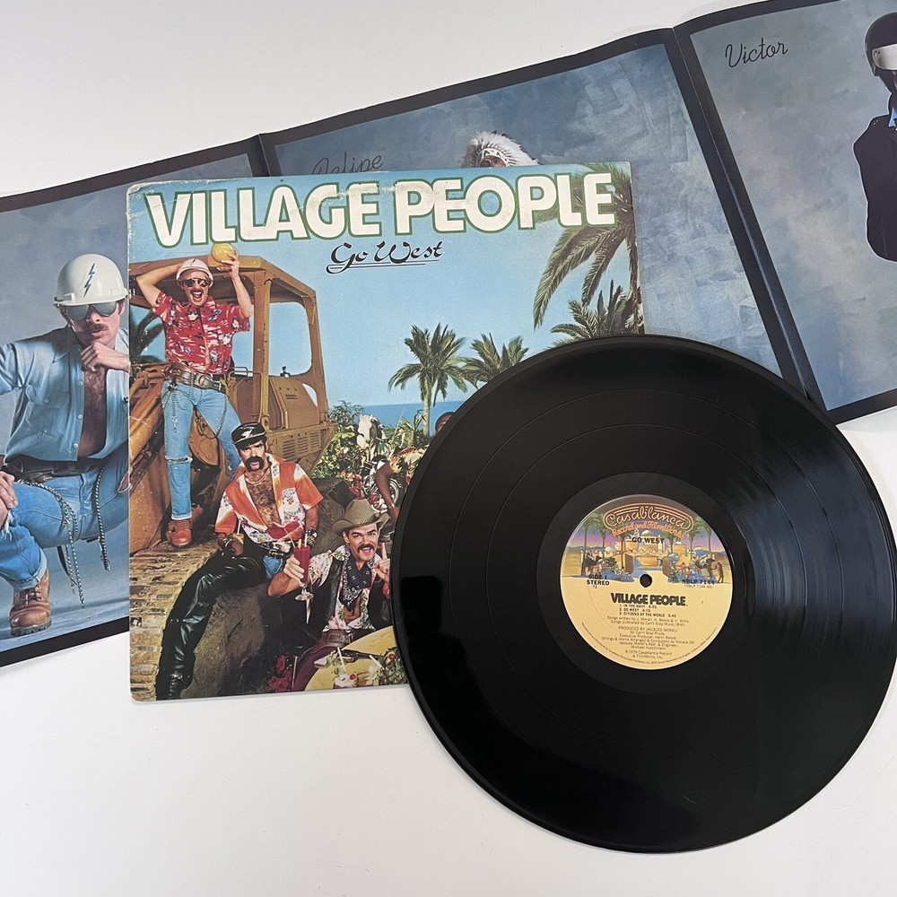 Village People Go West Vinyl Record LP NBLP-7144 Casablanca 1979-VG With Poster