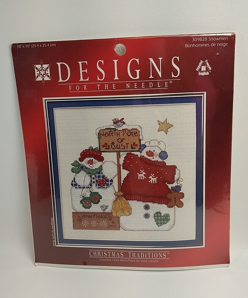 Snowman Counted Cross Stitch Kit Designs For The Needle Leisure Arts 309828 New
