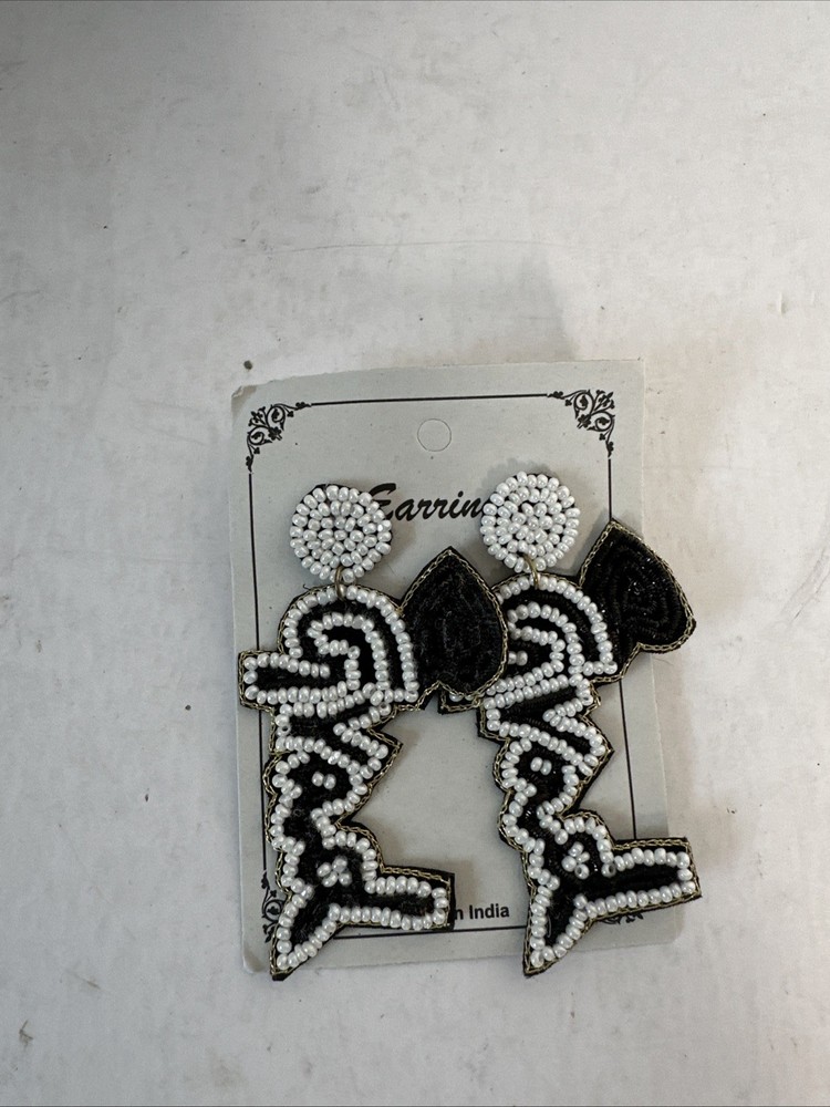 Grad Earrings Seed Beaded Graduation Cap Dangle Earrings