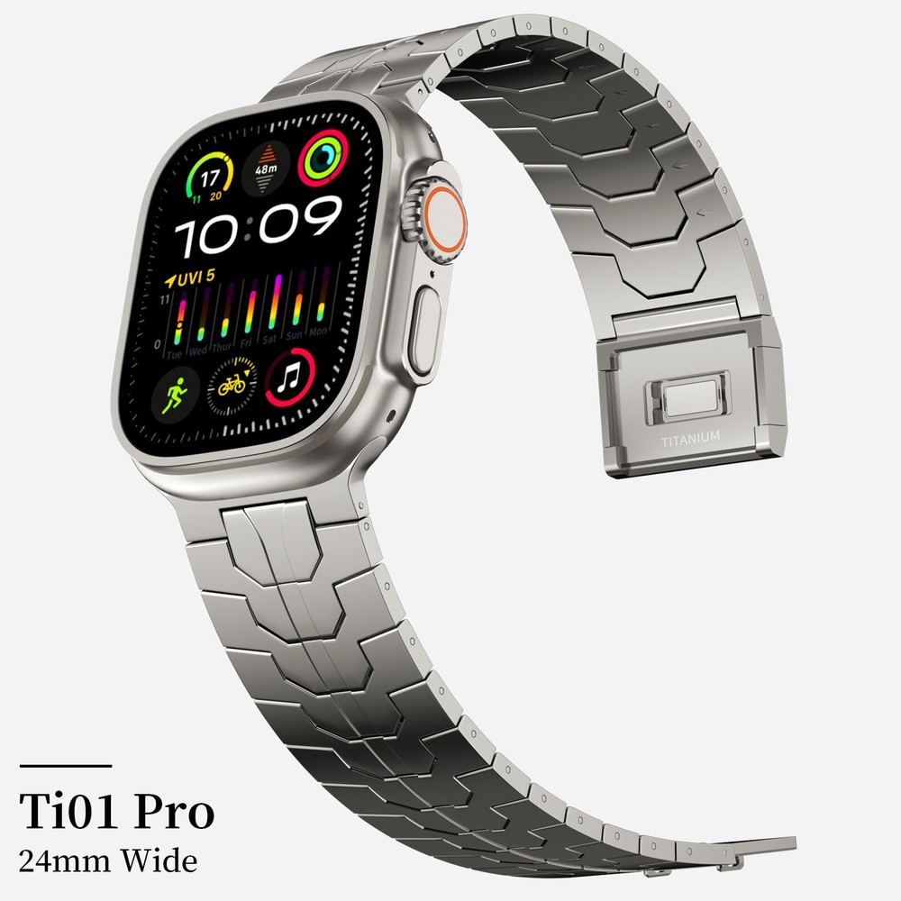 24mm Wide Watch belt Full Titanium Band with Magnetic Clasp for Apple Watch