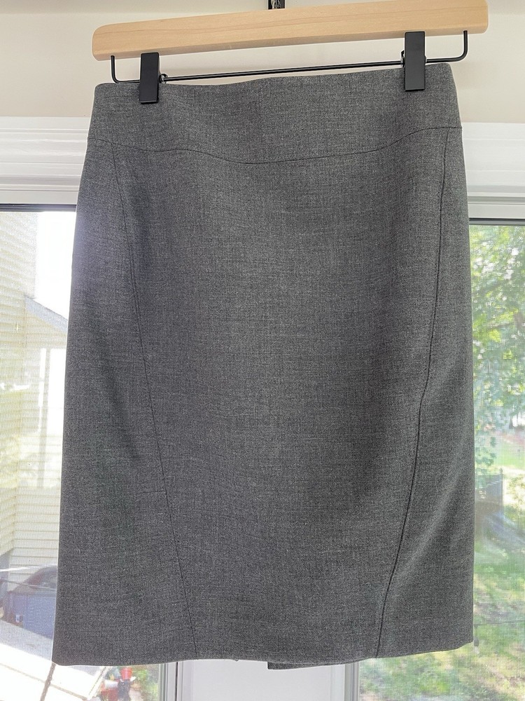 Ann Taylor Loft Skirts - Gray Pencil Skirt Petite 00P Floral 0P