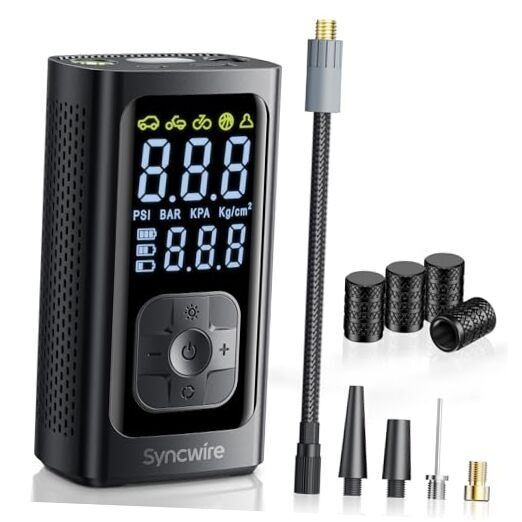 150PSI Portable Tire Inflator Air Compressor - 2X Faster Smart Black Pump