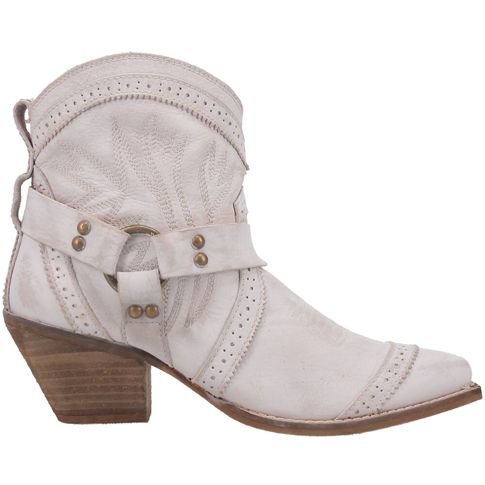 Dingo Gummy Bear Embroidered Snip Toe Pull On Cowboy Booties Womens Off White Ca