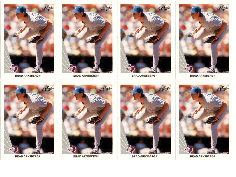 (8) 1990 Leaf #495 Brad Arnsberg Texas Rangers Card Lot