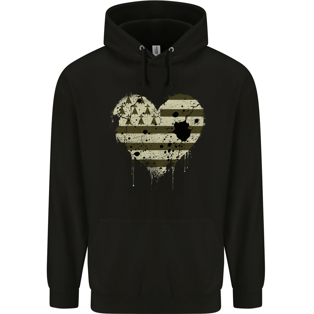 Love Flag Brittany Football Mens 80% Cotton Hoodie