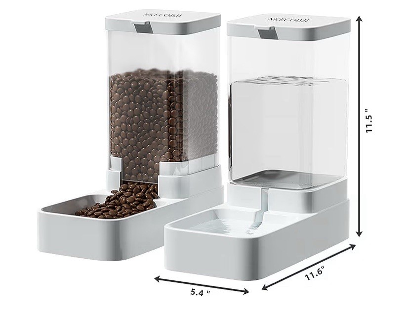Gravity Dog Cat Feeder and Water Dispenser Set, Automatic Dispenser (3.8L)
