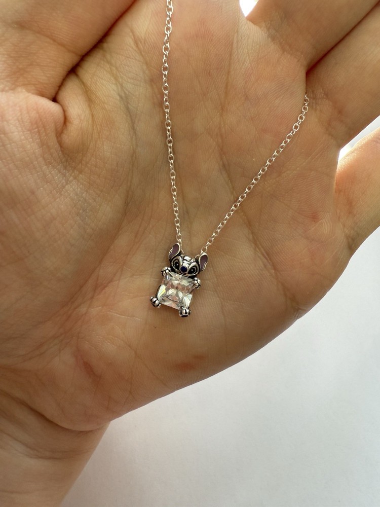 Pandora Disney Stitch Sterling Silver Charm with Princess 18.3 Inch Chain