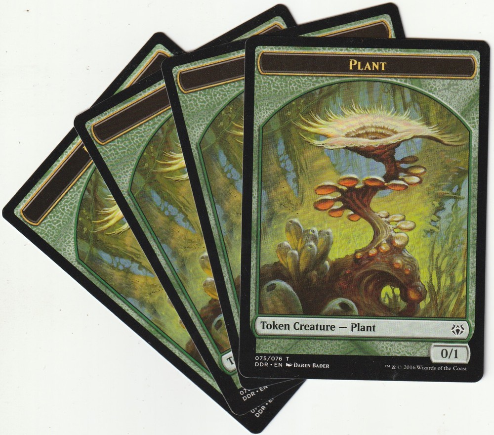 4 MTG Green Plant Creature Token Playset DDR/EN NM/EX ✨  