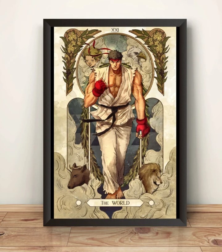 Ryu Street Fighter Tarot Card Art Print Premium Poster
