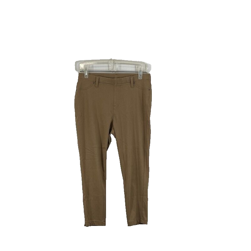 Time and Tru Women's Brown Flat Front Pull-On Dress Pants Size Large 12-14 Comfort Stretch