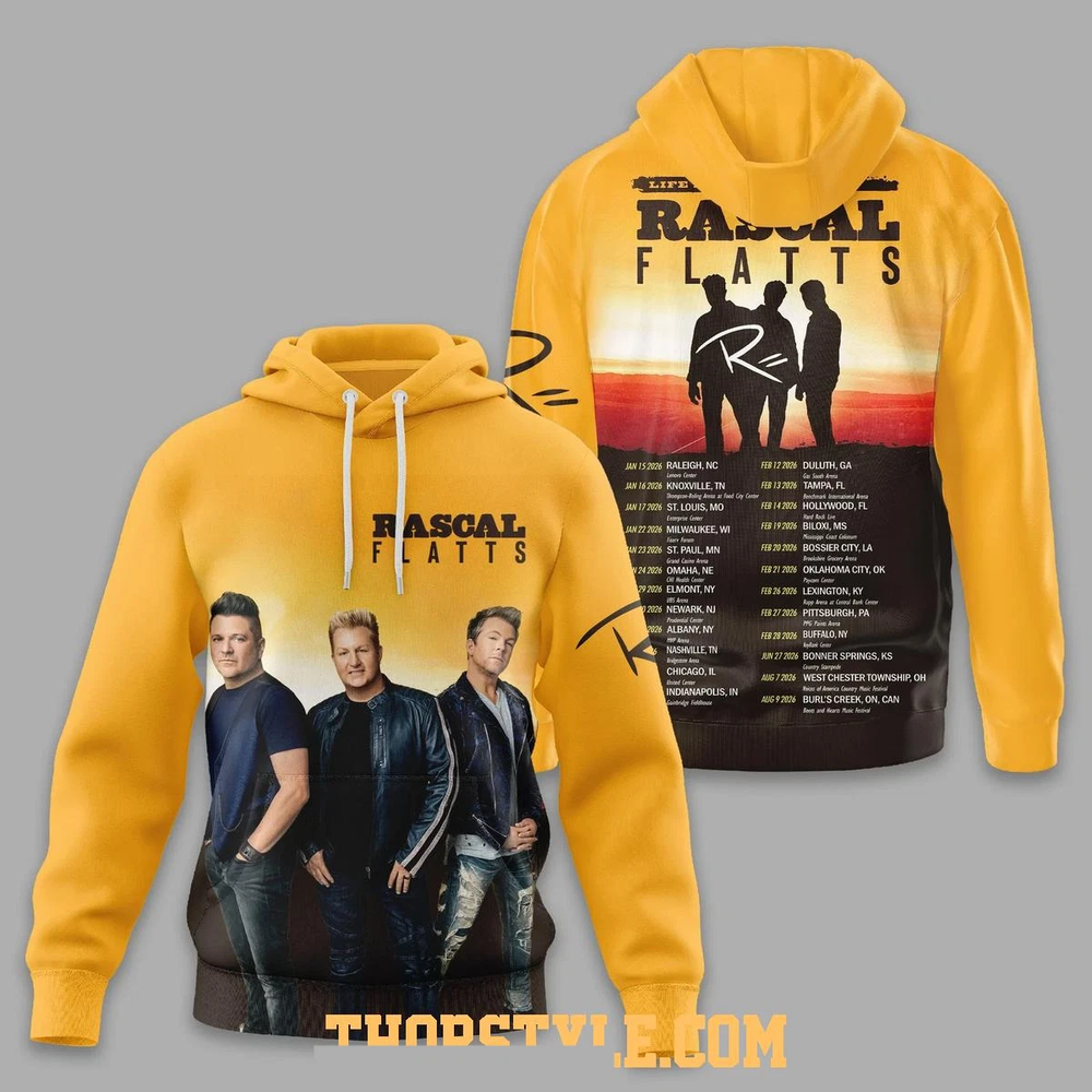 Rascal Flatts 2026 LIFE IS A HIGHWAY Tour 2 Sided Hoodie Size S-5XL QA1607