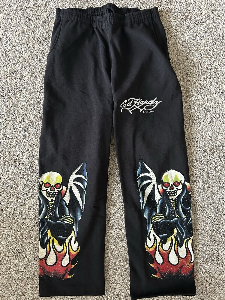 📦 IN HAND Ken Carson X Ed Hardy Complexcon Exclusive Black Rhinestone Sweatshirt Rare Drop  
