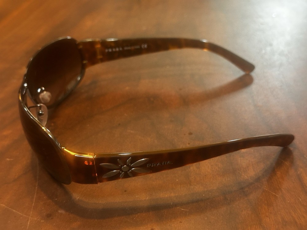 Prada SPR56G Brown Gradient Shield Sunglasses 69mm Italy Authentic w/Case