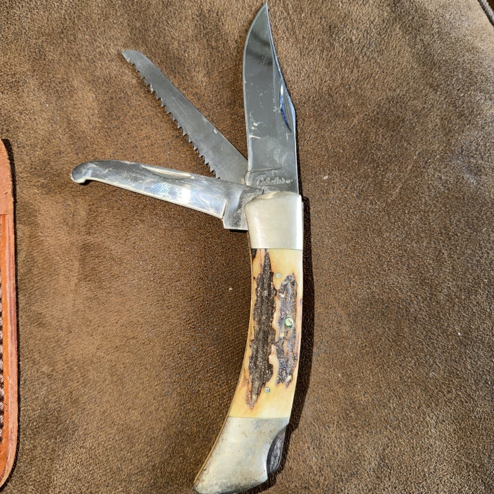 Vintage Cabelas Browning Big Game Model 503 3 Blade Hunter Hunting Knife