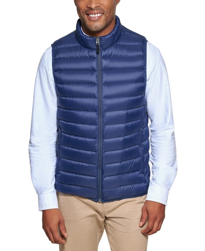 Club Room Men's Quilted Packable Puffer Vest, Navy, M