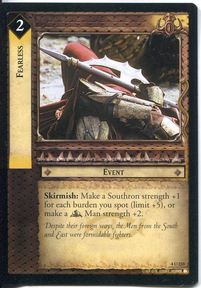 Lord Of The Rings CCG Card TTT 4.U233 Fearless