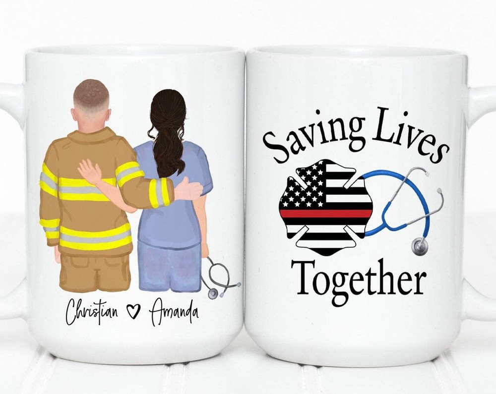 Personalized Fire Fighter Gifts Nurse Gifts Fire Fighter Mug Nurse Mug Personali