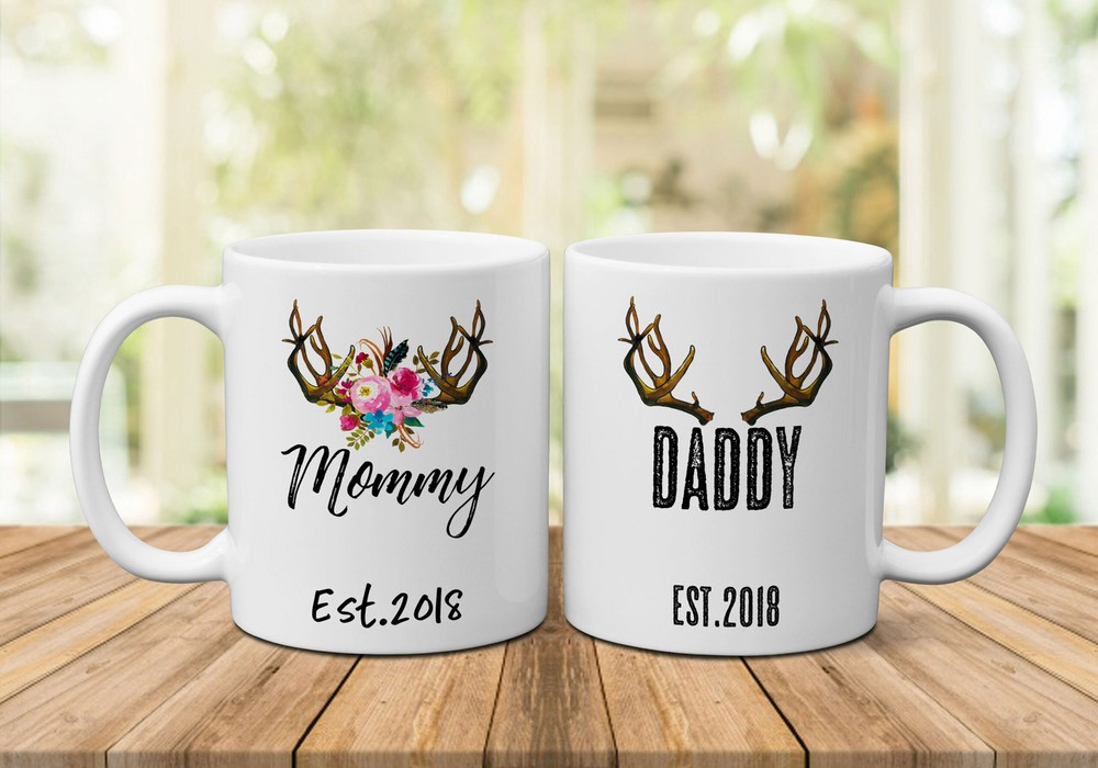 Personalized Mommy Daddy Mugs Established Year Mugs New Daddy New Mommy Gift