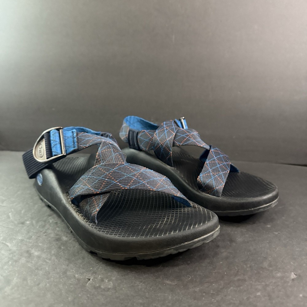 Men’s Size 9 Chaco Adjustable Blue/Orange Hiking Sandals for Sport & Casual Wear