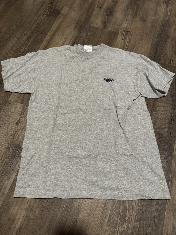 Reebok 90s Vintage Embroidered Logo Mens Short Sleeve Shirt Size L