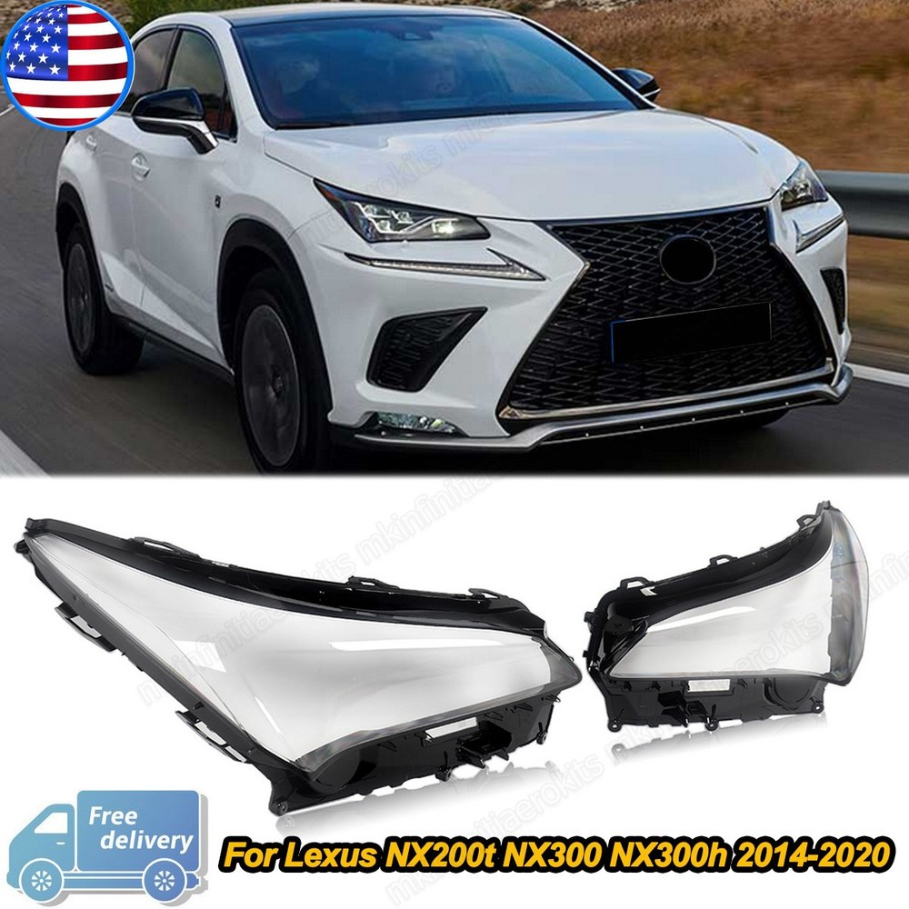 Left&Right Front Headlight Lamp Lens Cover Pair FIT Lexus NX200t NX300 2014-2020