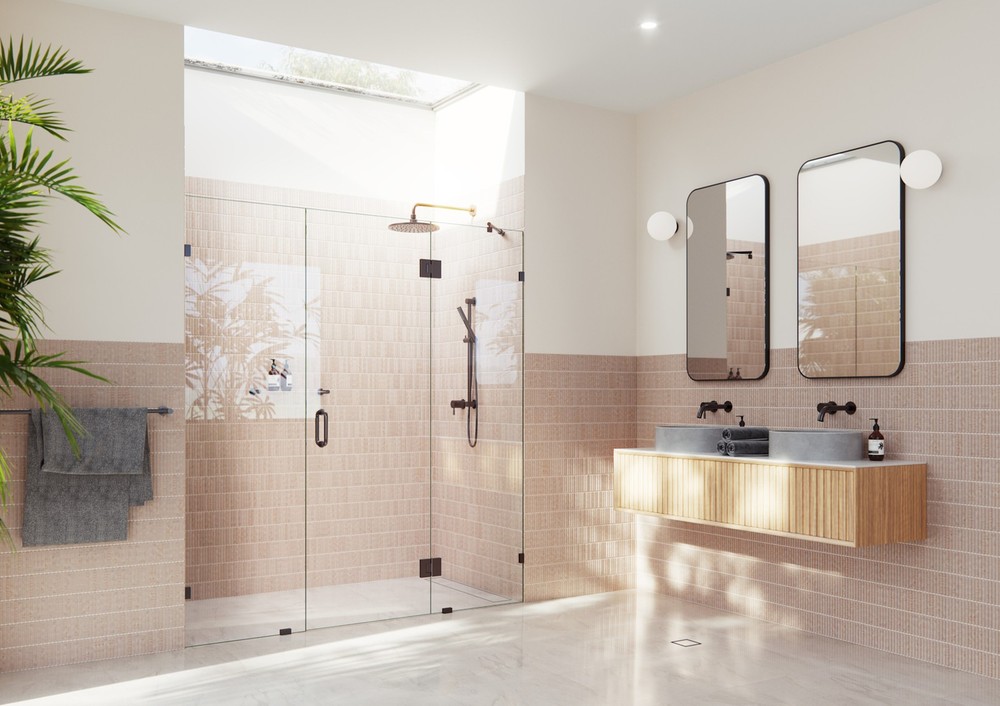 Glass Warehouse GHF-66 Stellar 78x66 Bronze Frameless Hinged Shower Door