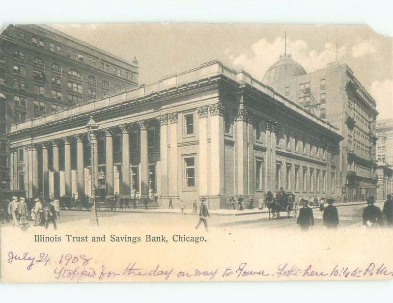 Divided-Back ILLINOIS TRUST AND SAVINGS BANK Chicago Illinois IL E5096