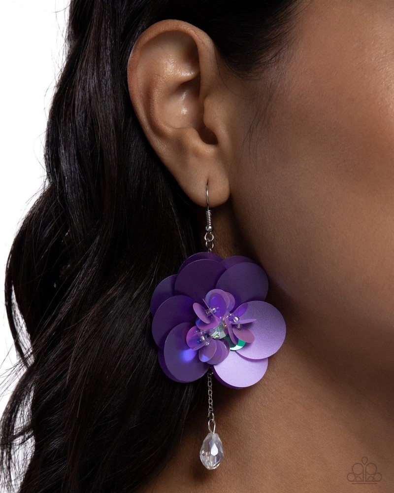 New Paparazzi Jewelry-Oversized Opulence Earring-Purple